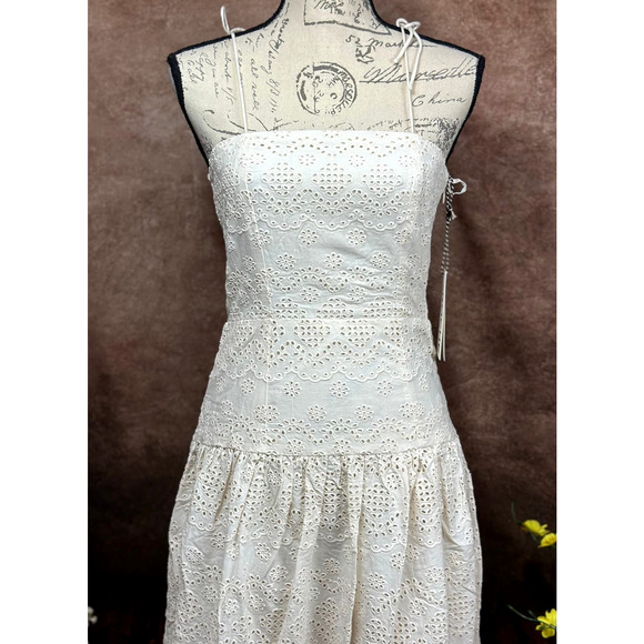 St Roche Benedict Removable Straps Eyelet Detail Dress Vanilla 2 - Picture 7 of 15
